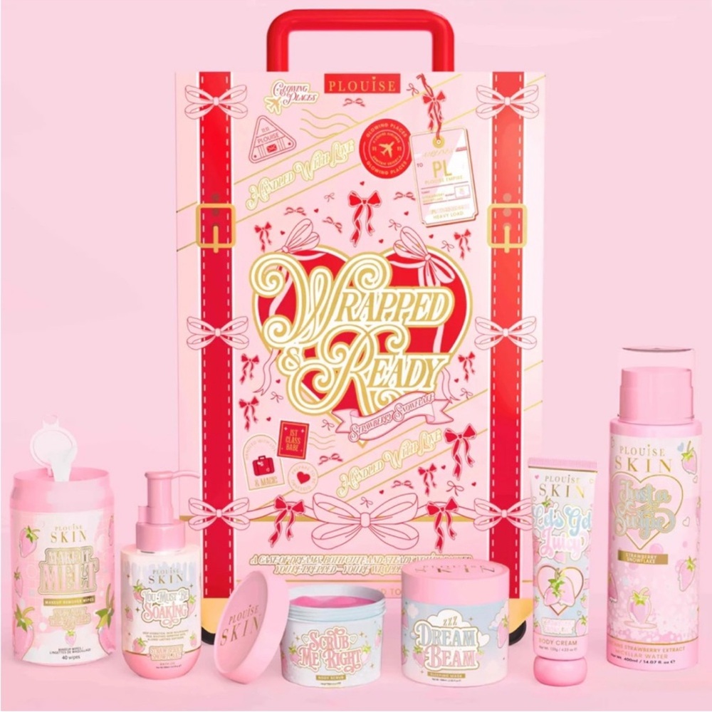 PLOUISE Wrapped Ready Pink Bath & Body Moisturizer Gift Set